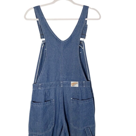 Chennachi Pleated Tapered Denim Carpenter Bib Overalls - Picture 4 of 10